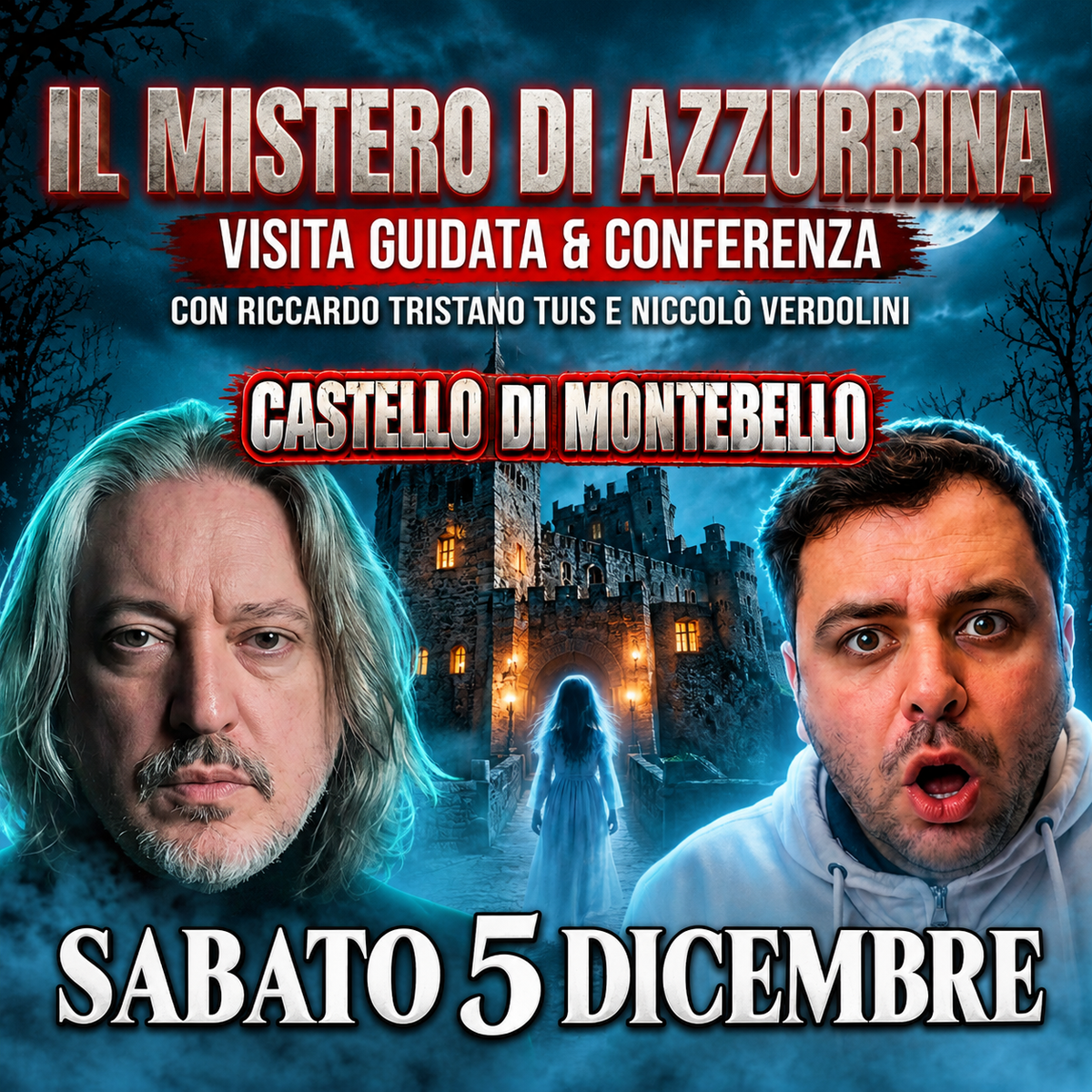 IL MISTERO DI AZZURRINA | ACCONTO PER VISITA GUIDATA E CONFERENZA AL CASTELLO DI MONTEBELLO con Riccardo Tristano Tuis e Niccolò Verdolini